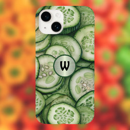 Funda Para iPhone 14 De Case-Mate Guay como pepino Monograma Verde Veggie