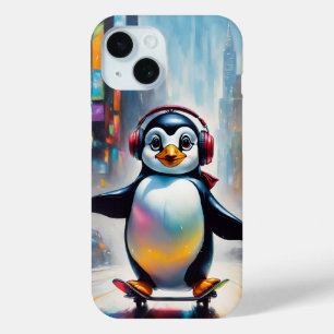 Funda Para iPhone 15 Guay de pintura de arte digital pingüino