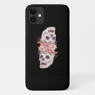 Funda Para iPhone 11 Guay de pintura de cabeza floral de cráneo para mu