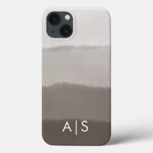 Funda Para iPhone 13 Guay Elegant Monogrammed Initials Davy Gray Ombre