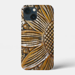 Funda Para iPhone 13 Mini Guay Faux Wood Textura Sunflower Foto dura