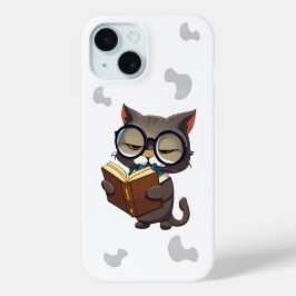 Funda Para iPhone 15 Guay Gatos Con Gafas Leer Libro