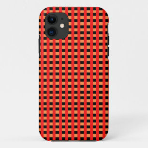 Funda Para iPhone 11 Guay Gingham Naranja, diseño de patrones rojo y ne
