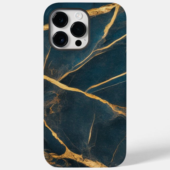 Funda De Case-Mate Para iPhone Guay Gold Blue Marble (Reverso )