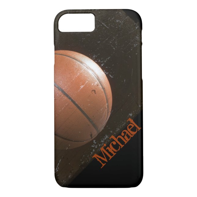Funda De Case-Mate Para iPhone Guay Grunge Basketball Personalizado (Reverso)