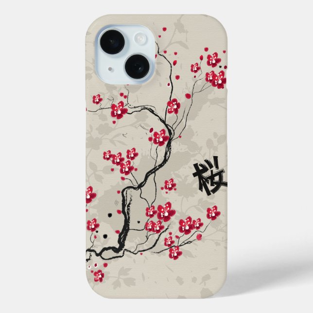 Funda De Case-Mate Para iPhone Guay Oriental Style Sakura Cherry Blossom Art (Reverso )
