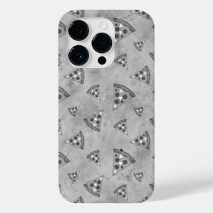 Funda Para iPhone 14 Pro De Case-Mate Guay pizza slices vintage patrón gris blanco negro