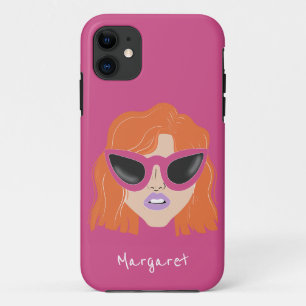 Funda Para iPhone 11 Guay Redhead con el nombre personalizado rosa de l