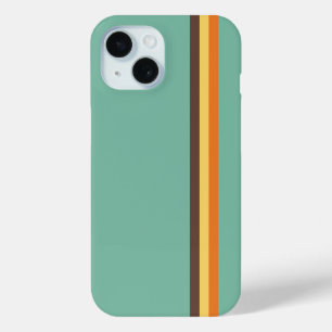 Funda Para iPhone 15 Guay Retro 70s Stripes Naranja amarillo Verde azul