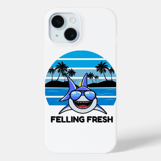 Funda De Case-Mate Para iPhone Guay Retro Shark con gafas de sol (Reverso )