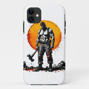Funda Para iPhone 11 guerrero bárbaro fantasía medieval fuerza hummer