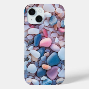 Funda Para iPhone 15 Guijarros de Playa Pastel Estética Colorida