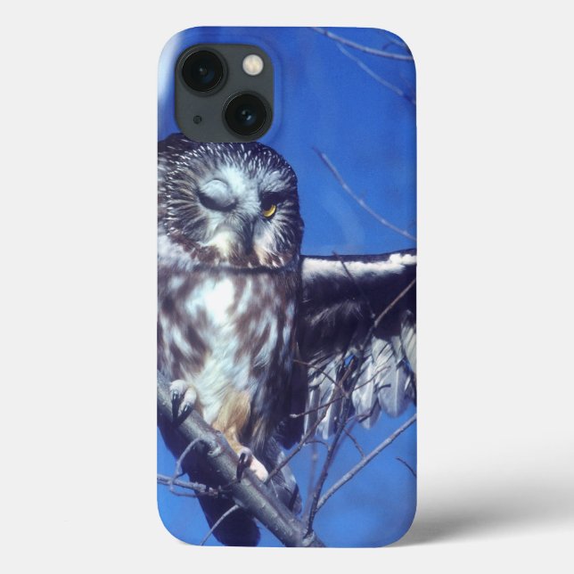 Funda De Case-Mate Para iPhone Guiño del búho (Reverso)