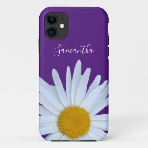 Funda Para iPhone 11 Guión blanco púrpura Daisy