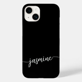 Funda Para iPhone 14 De Case-Mate Guión de firma del nombre del monograma negro Giro