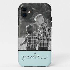 Funda Para iPhone 11 Guión de la abuela con foto | VERDE AZULADO