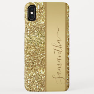 Funda Para iPhone XS Max Guión de nombre monograma de Giram Glam Gold Purp