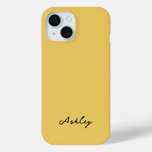 Funda Para iPhone 15 Guión dorado simple personalizado