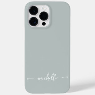 Funda Para iPhone 14 Pro Max De Case-Mate Guión elegante moderno de nombre verde Girly Sage