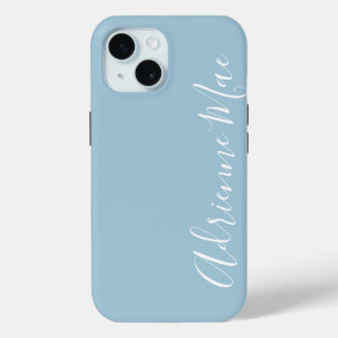Funda Para iPhone 15 Guión moderno personalizado Bebé azul