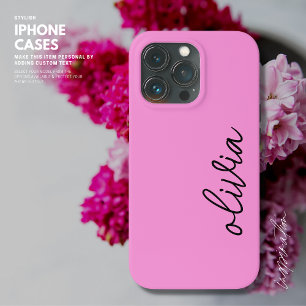 Funda Para iPhone 13 Pro Guión monograma simple púrpura moderno de moda