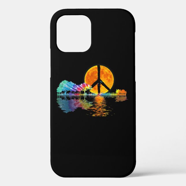 Funda De Case-Mate Para iPhone Guitar Lake Shadow Peace Love Guitar Hippie (Reverso )
