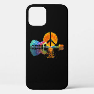 Funda Para iPhone 12 Pro Guitar Lake Shadow Peace Love Guitar Hippie