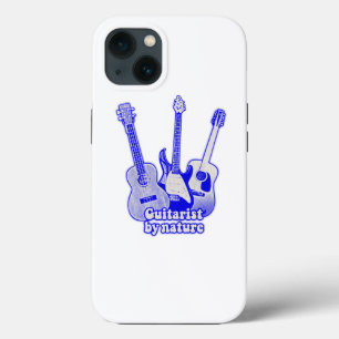 Funda Para iPhone 13 Guitarista por naturaleza. Guitarrista azul retro
