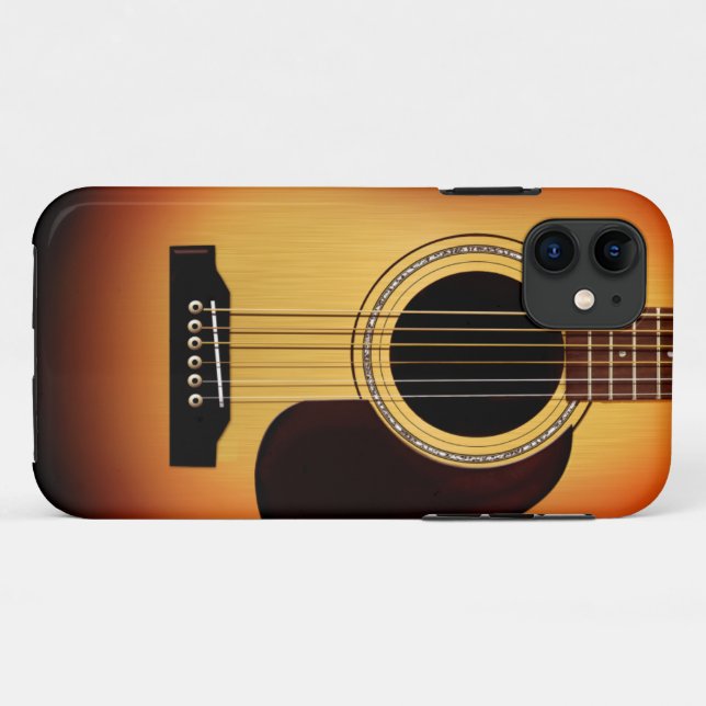 Funda De Case-Mate Para iPhone Guitarra acústica del resplandor solar (Reverso (horizontal))