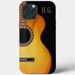 Funda Para iPhone 13 Pro Max Guitarra Acústica Monogramada