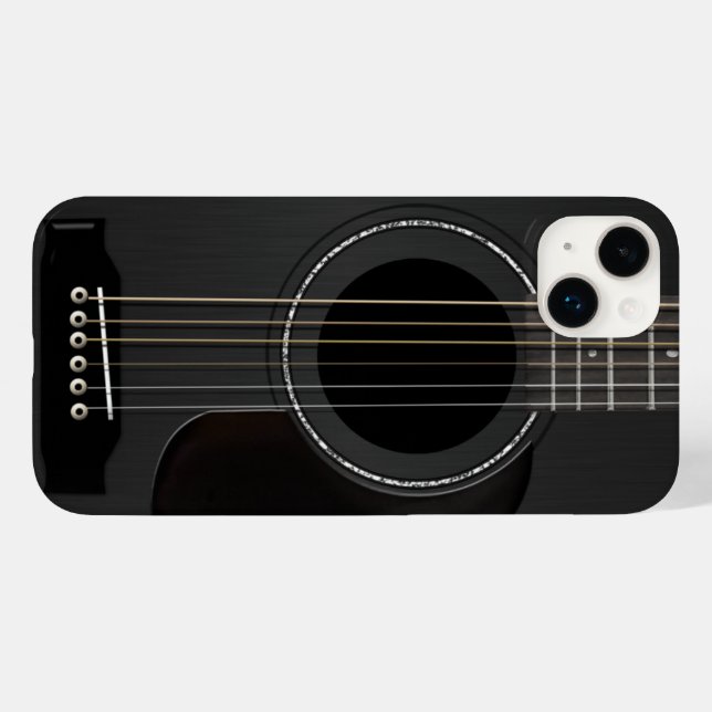 Funda De Case-Mate Para iPhone Guitarra acústica negra (Reverso  (Hotizontal))