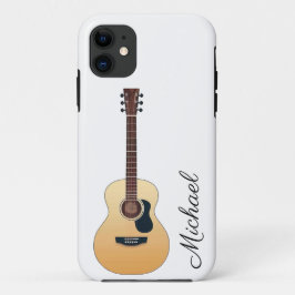 Funda Para iPhone 11 Guitarra Acústica Nombre Personalizado