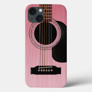 Funda Para iPhone 13 Guitarra Acústica Rosa