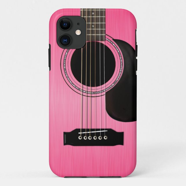 Funda De Case-Mate Para iPhone Guitarra acústica rosada (Reverso)