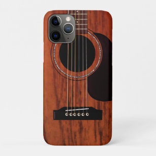 Funda Para iPhone 11 Pro Guitarra acústica superior de caoba