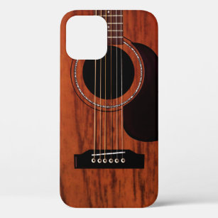 Funda Para iPhone 12 Pro Guitarra acústica superior de caoba