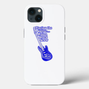 Funda Para iPhone 13 Guitarra azul vintage con palabras motivadoras