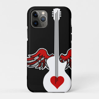 Funda Para iPhone 11 Pro Guitarra del corazón volador
