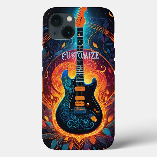 Funda De Case-Mate Para iPhone Guitarra eléctrica de Sun Fire (Reverso )
