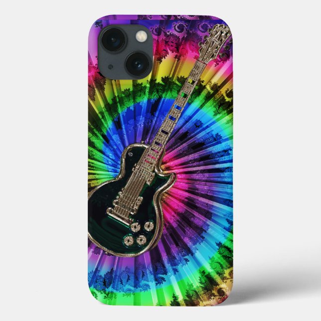 Funda De Case-Mate Para iPhone Guitarra eléctrica del teñido anudado del arco (Reverso)