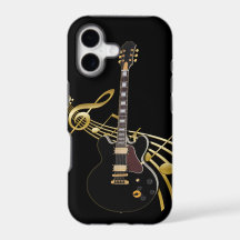 Guitarra negra en estuche para iPhone Golden Music