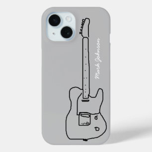 Funda Para iPhone 15 guitarra negra personalizada