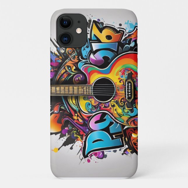 Funda De Case-Mate Para iPhone Guitarra psicodélica (Reverso)