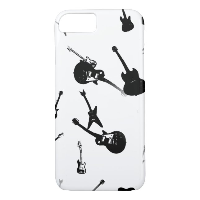 Funda De Case-Mate Para iPhone Guitarra Rock Black White Iphone Estuche 4 (Reverso)