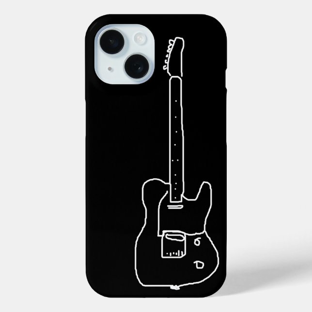 Funda De Case-Mate Para iPhone guitarra simple en negro (Reverso )