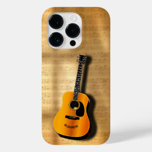 Funda Para iPhone 14 Pro De Case-Mate Guitarra Vintage Acústica Con Nombre Personalizado