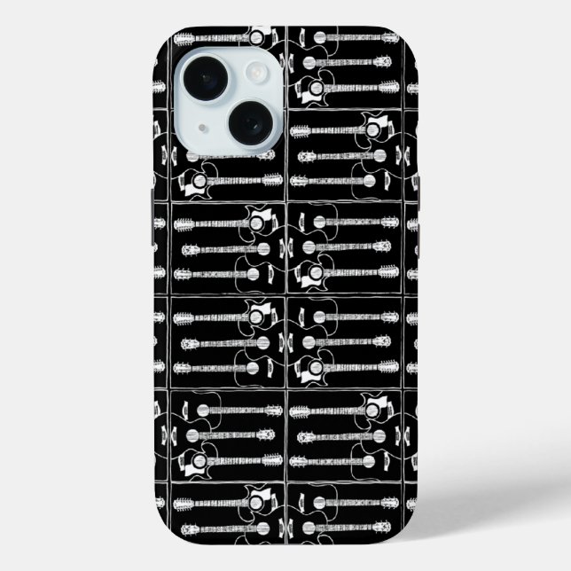 Funda De Case-Mate Para iPhone Guitarras en negro (Reverso )