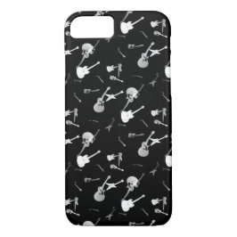 Funda Para iPhone 8/7 Guitarria Rock Black White Iphone Estuche 3