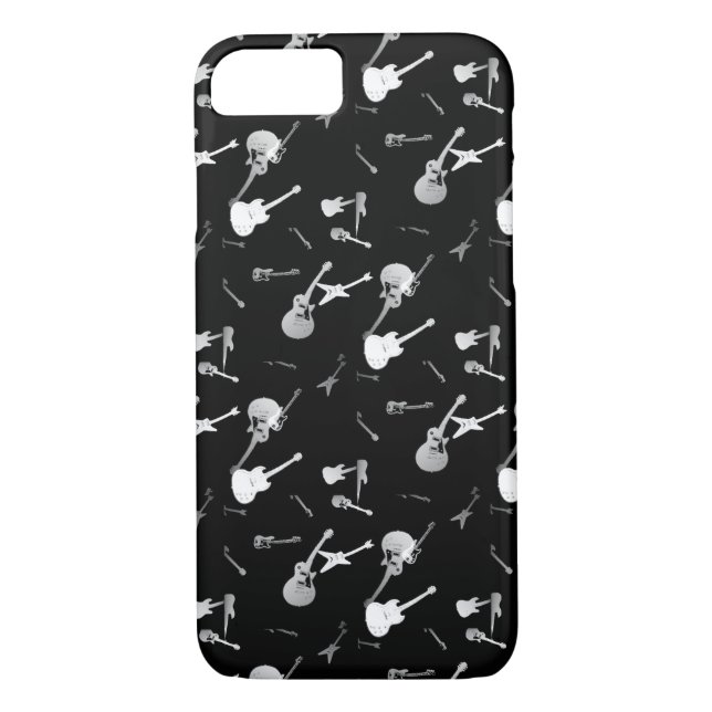 Funda De Case-Mate Para iPhone Guitarria Rock Black White Iphone Estuche 3 (Reverso)