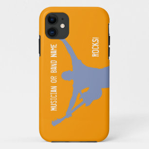 Funda Para iPhone 11 Guitarrista Silueta Músico Favorito Nombre de la B